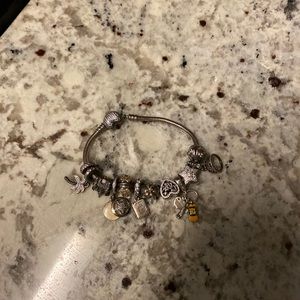 Pandora bracelet with charms